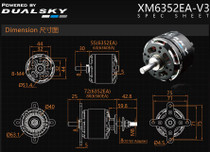 DualSky XM6352EA-20 V3 280kv 2624w 8S 125E Brushless Outrunner Motor