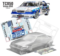Team C Racing 1/10 Volvo 850 BTCC 3D Wing & Mirrors 190mm Wide Clear Body Set