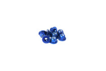 Koswork M3 Aluminum Flanged Nylon Lock Nuts Blue (w/container) 8Pcs