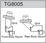 Team C Racing 1/10 F & R Mount for T8t(e) Clear Body Set