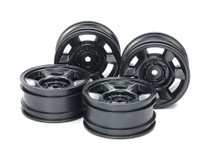 Tamiya 51688 CC-02 6-Spoke Wheels 26Pcs mm Width, Offset +4 (Black) 4Pcs