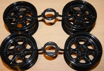 Tamiya 9335066 Wheel (Black) Bag Egress Front 2X Rear