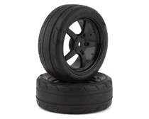 Kyosho FATH705BKM 1/10 Premounted Drift Tyre 5-Spoke Black 2Pcs