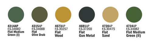 Italeri Acrylic Paint: Allied Soldiers  6 Pcs