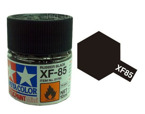 XF85 Tamiya 10ml Acrylic Paint: Rubber Black