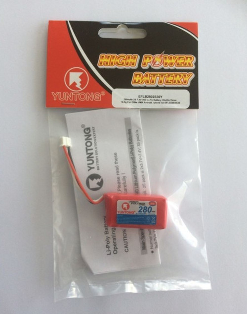 E-Flite 2S 7.4V 280mah 30C LiPo Battery