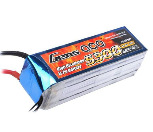 Gens-Ace 4S 14.8V 5300mAh 30C LiPo Battery with EC5 Connector