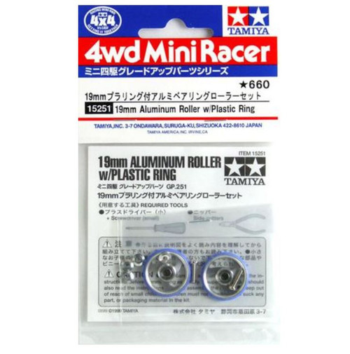 Tamiya 15251 Mini 4WD 19mm Aluminum Rollers with Plastic Rings