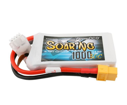 Gens-Ace 1000mAh 3S 11.1v 30C Soaring LiPo Battery w/XT60