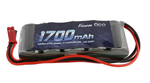 Gens Ace 6.0V 1700mAh 2/3A x 5 NiMh Flat RX Battery Pack with Dual JR-JST Plug