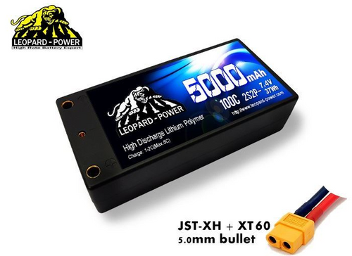 Leopard Power 2S HV 7.6v 5200mAh 100C Shorty Hardcase LiPo Battery with XT60