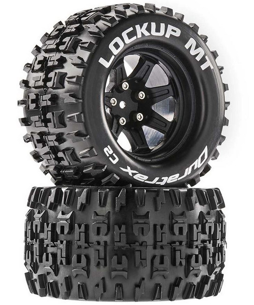 Duratrax Lockup MT 2.8" Mounted Tyres Black 14mm Hex Suit 3S BLX