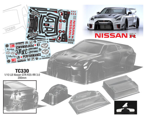 Team C Racing 1/10 Nissan GTR R35-RR 200mm LB Body Set