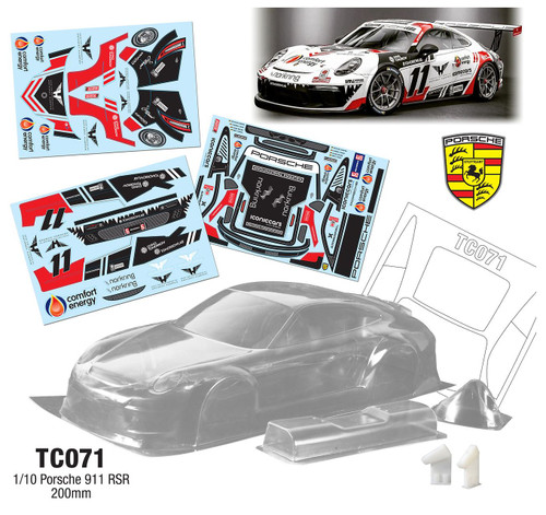 Team C Racing 1/10 Porsche 911 RSR Wide 200mm Body Set