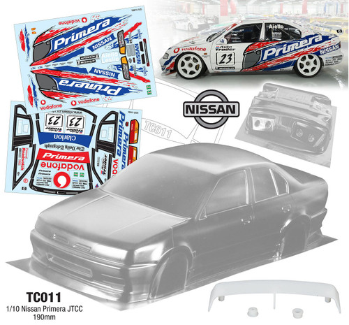 Team C Racing 1/10 Nissan Primera BTCC Clear Body Set