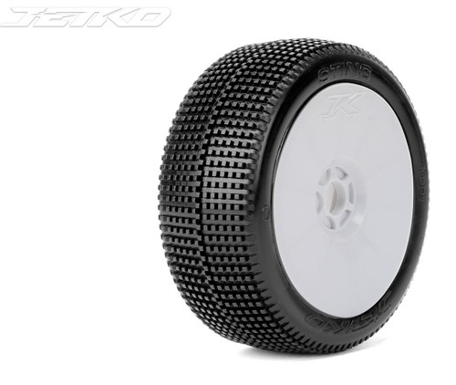 JetKo 1/8 Sting Buggy Tyres Super Soft mounted White Wheels