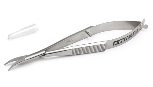 Tamiya 74151 Curved Polycarbonate Scissors for Mini 4WD Bodies
