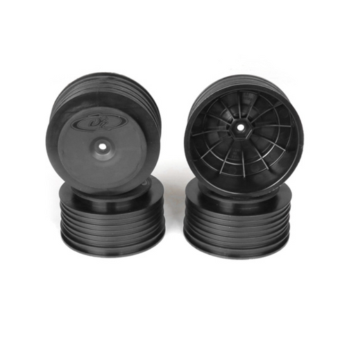 DE Racing DER-PS4-LB Speedline Plus SC Wheels for TLR 22SCT - TEN-SCTE / TEKNO SCT410 / BLACK / 4pcs