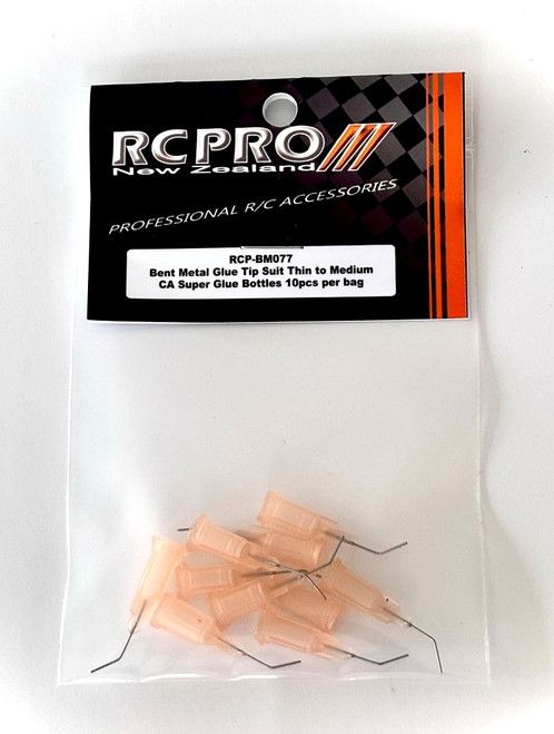 RC Pro Bent Metal Glue Tip Suit Thin to Medium CA 10Pcs Peach