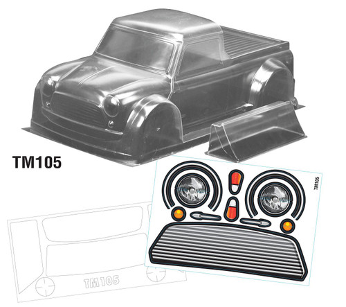 Team C Racing 1/10 Mini Truck 165mm Clear Body Set suit Tamiya Mini