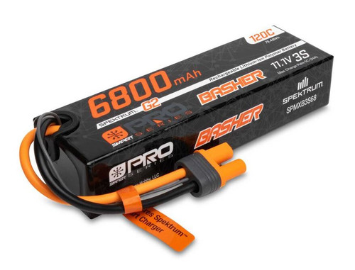 Spektrum 11.1V 6800mAh 3S 120C Smart G2 Pro Basher Hardcase LiPo Battery w/IC5