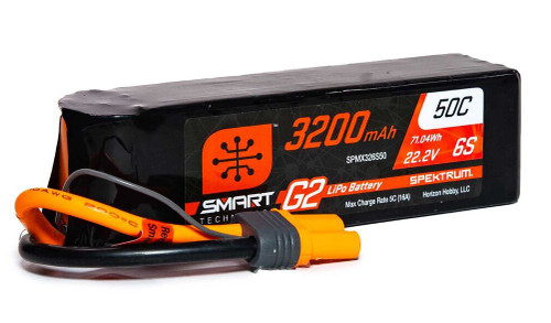 Spektrum 3200mAh 6S 22.2V 50C Smart G2 LiPo Battery w/IC5