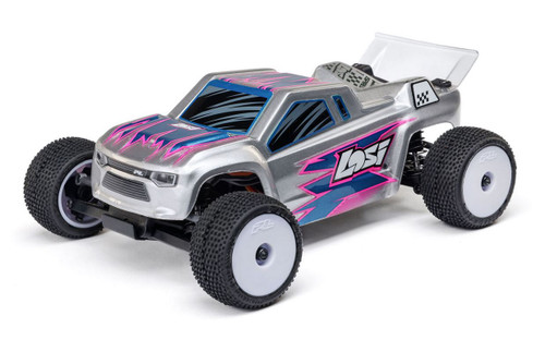 Losi 1/28 Micro-T 2S 2WD RTR Stadium Truck RTR w/Battery & Charger Silver