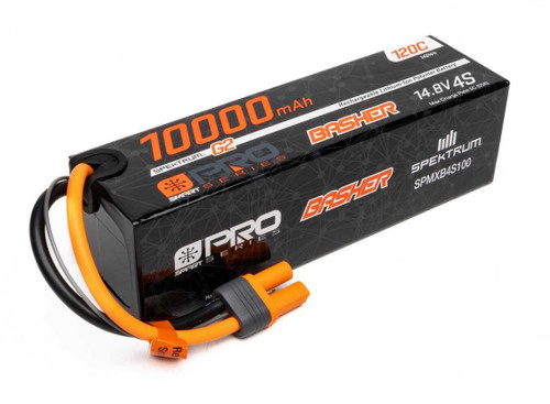 Spektrum 14.8V 10000mAh 4S 120C Smart G2 Pro Basher Hardcase LiPo Battery w/IC5
