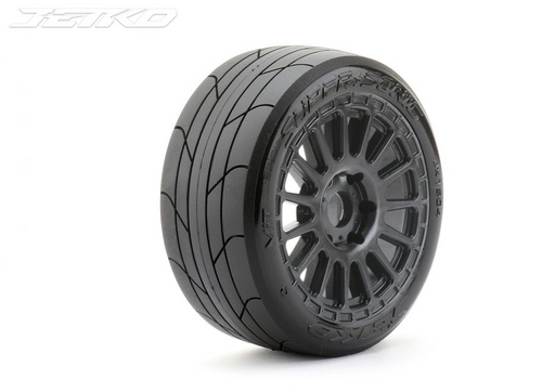 JetKo 1/8 EX-Super Sonic Buggy Tyres mounted on Black Radia Rims Belted