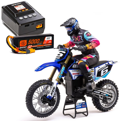 Losi 1/4 Promoto-MX Motorcycle RTR Club MX Blue w/Smart Powerstage 2S Surface Bundle