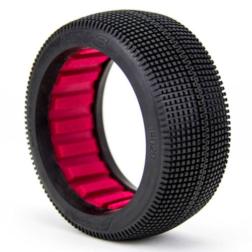 AKA 1/8 Zipps Super Soft Long Wear Tyres Red Inserts 2Pcs Buggy