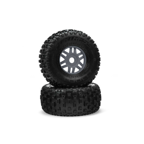 Arrma 1/7 dBoots Fortress Front/Rear 2.4/3.3 Pre-Mounted Tyres 17mm Hex Gunmetal 2Pcs