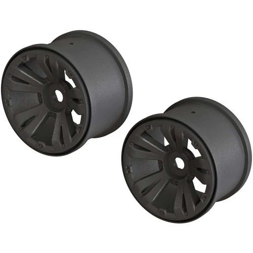 Arrma 1/10 Monster Truck Front/Rear 3.8 Wheels 17mm Hex Black 2Pcs