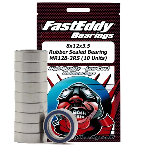 Fast Eddy Bearings 8x12x3.5 Rubber Sealed Bearing MR128-2RS 10Pcs