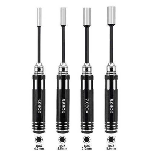 RC Pro Nut Driver Set 4mm 5.5mm 7mm and 8mm Black