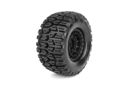 JetKo 1/5 XMT EX-Slayer Belted Tyres Medium Soft Glued mounted on Black Claw Rim 2Pcs