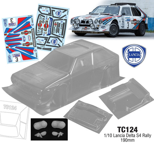 Team C Racing 1/10 Lancia Delta S4 Rally 190mm Clear Body Set