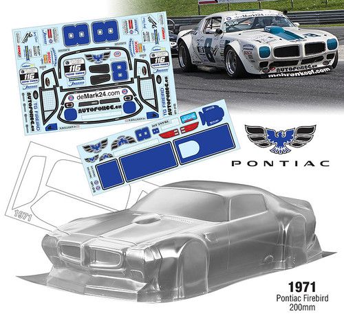 Team C Racing 1/10 1971 Pontiac Firebird VTA 200mm Wide WB 258mm Clear Body Set