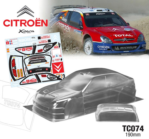 Team C Racing 1/10 Citroen Xsara WRC 190mm Wide Clear Body Set