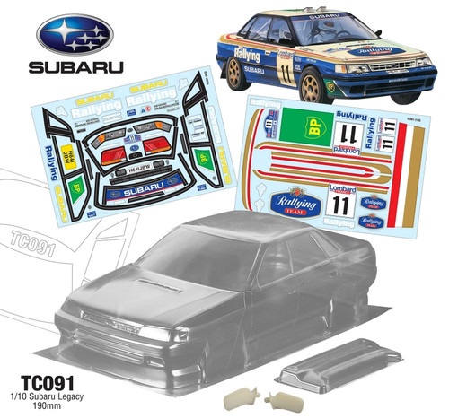 Team C Racing 1/10 Subaru Legacy Rally Rallying & Rothmans 190mm Clear Body Set