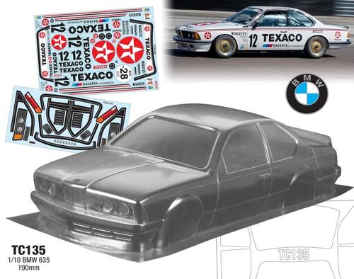 Team C Racing 1/10 BMW 635 Texaco 190mm Clear Body Set