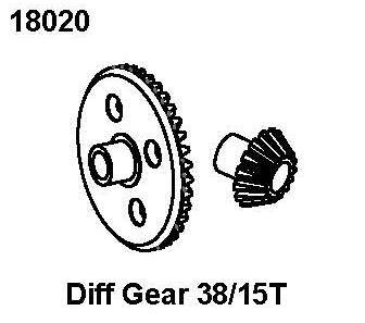 Diff Gear 38/15T, RCPRO 1/18 MT