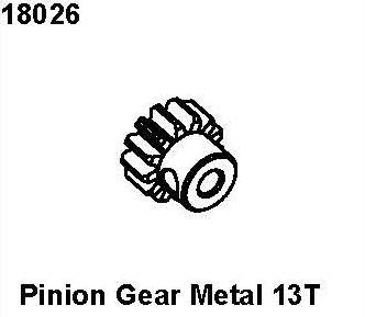 Pinion Gear Metal 13T, RCPRO 1/18 MT