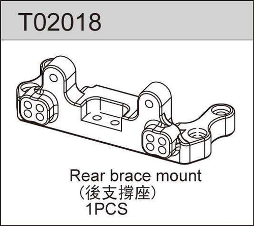 Team C Racing T02018 Rear Brace Mount TC02T Tc02sc TS2 Tr2 TS2TE