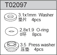 Team C Racing T02097 Shock Seal & Bushing Rebuild Tc02 Tc02c TC02T Tc02sc Tp02c TS2