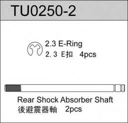 Team C Racing TU0250-2 Big Bore Shock Absorber Shaft rear (2 pcs)