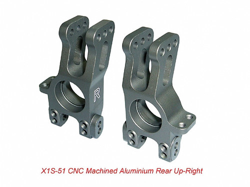 Hong Nor CNC Machined 7075-T6 Rear Upright /Hard-Coated (For X1CR and X1CRT,K-777) (Included: 8x16mm Ballbearings x4, 3x3mm set screw x4.)