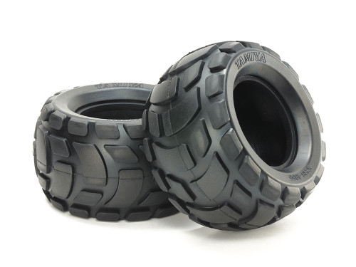 Tamiya 54866 Round Block Rear Bubble Tyres (Soft/2Pcs)