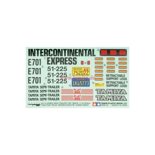 Tamiya 9495240 Flatbed Trailer Sticker Bag Tape