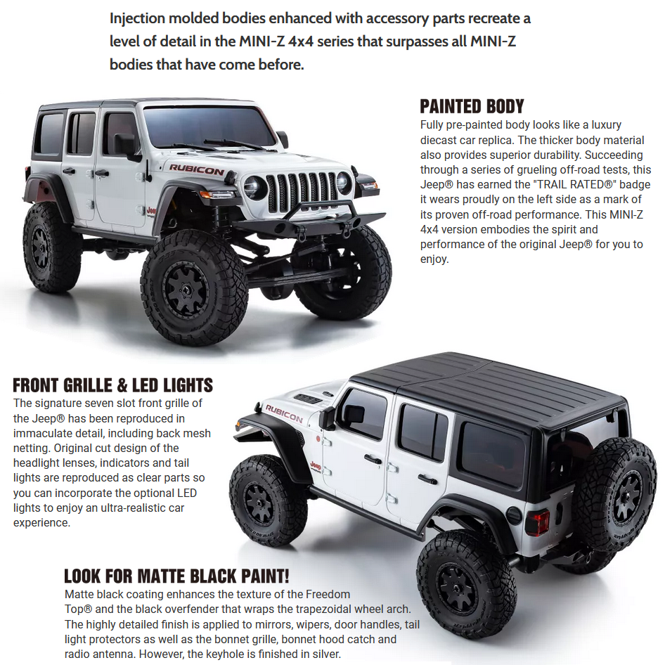 MINI-Z あったかく ラングラーjl ルビコン グレー 